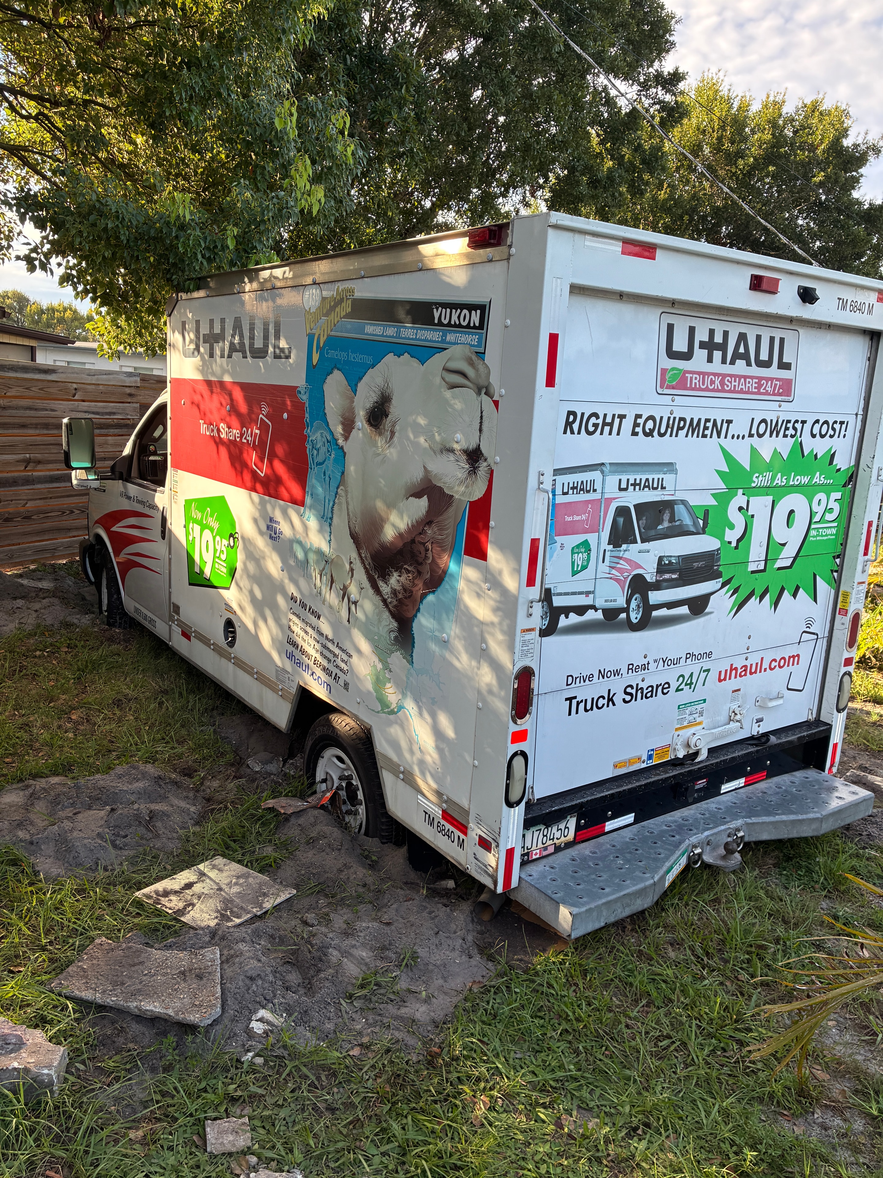 U-Haul rental truck parked outdoors